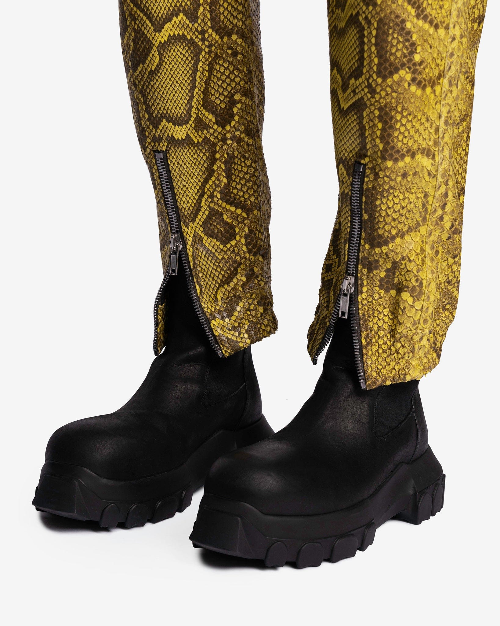 Rick Owens Men's Pants Python Bauhaus Cargo Pants in Lemon