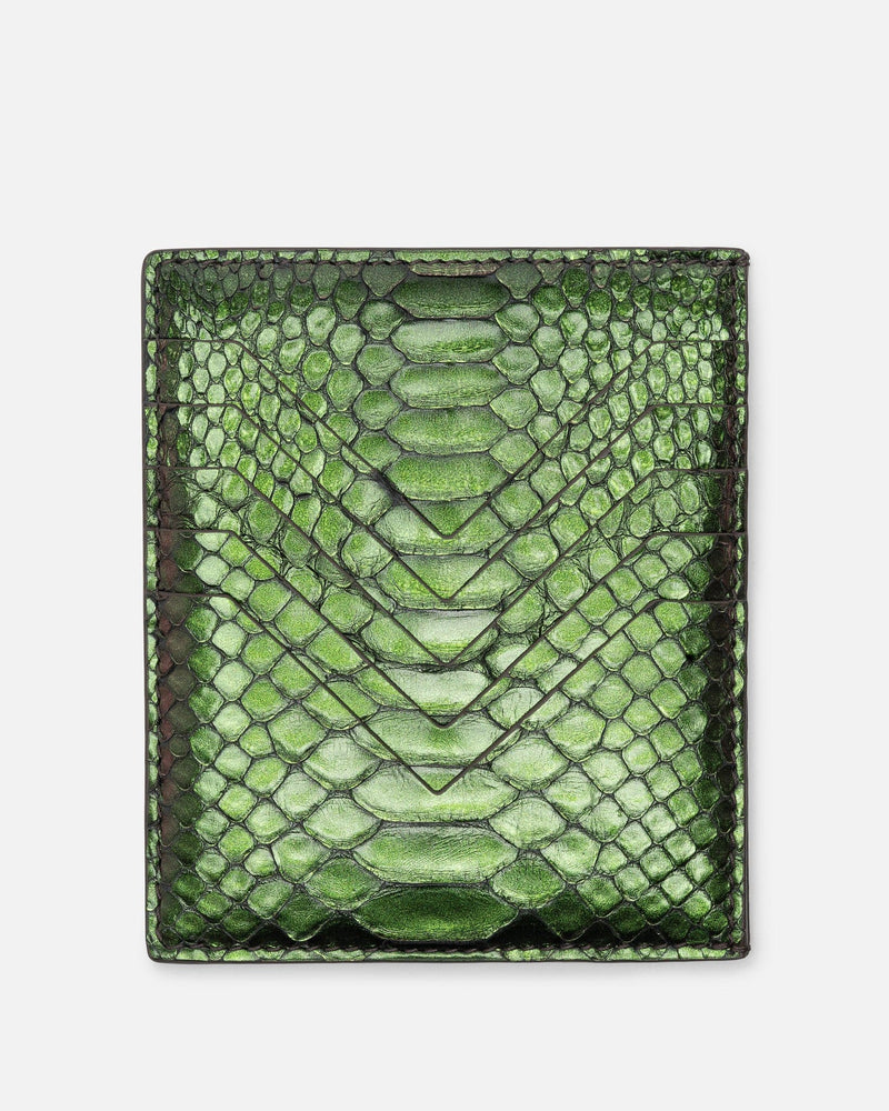 Rick Owens Leather Goods Python Credit Card Holder in Iridescent