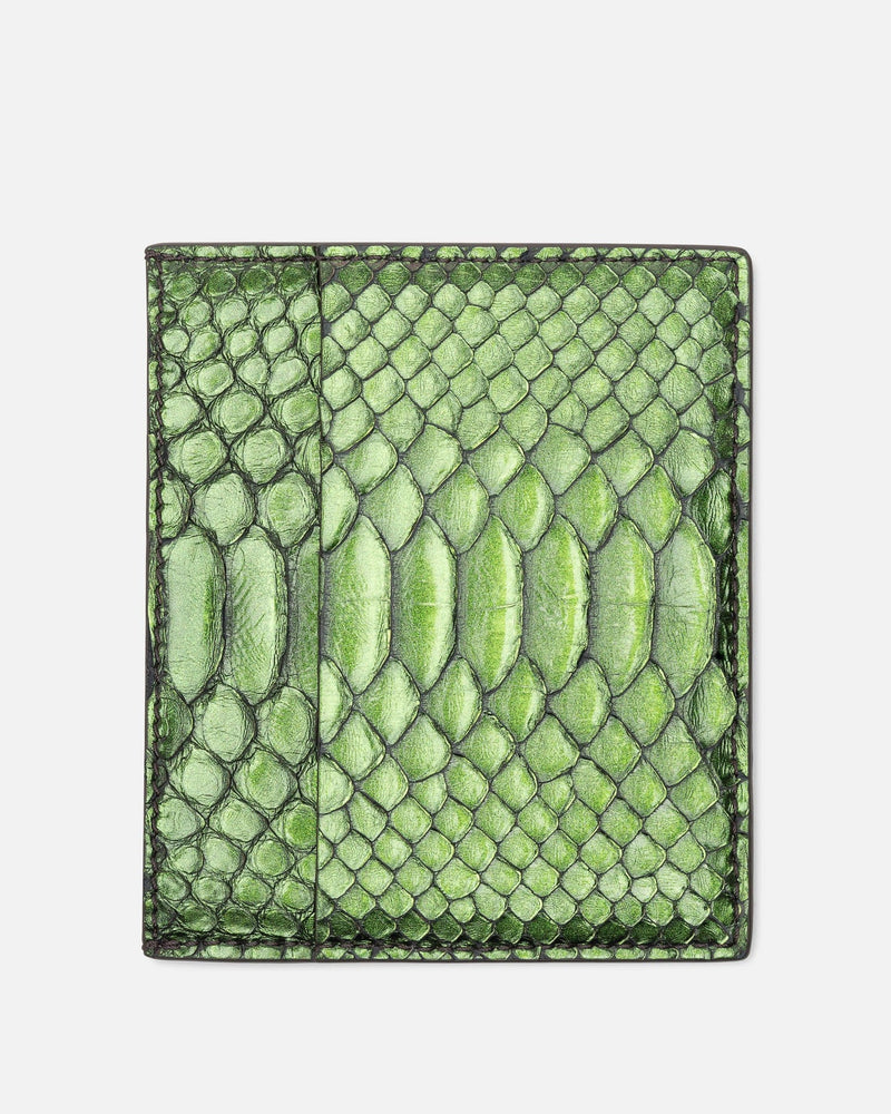 Rick Owens Leather Goods Python Credit Card Holder in Iridescent