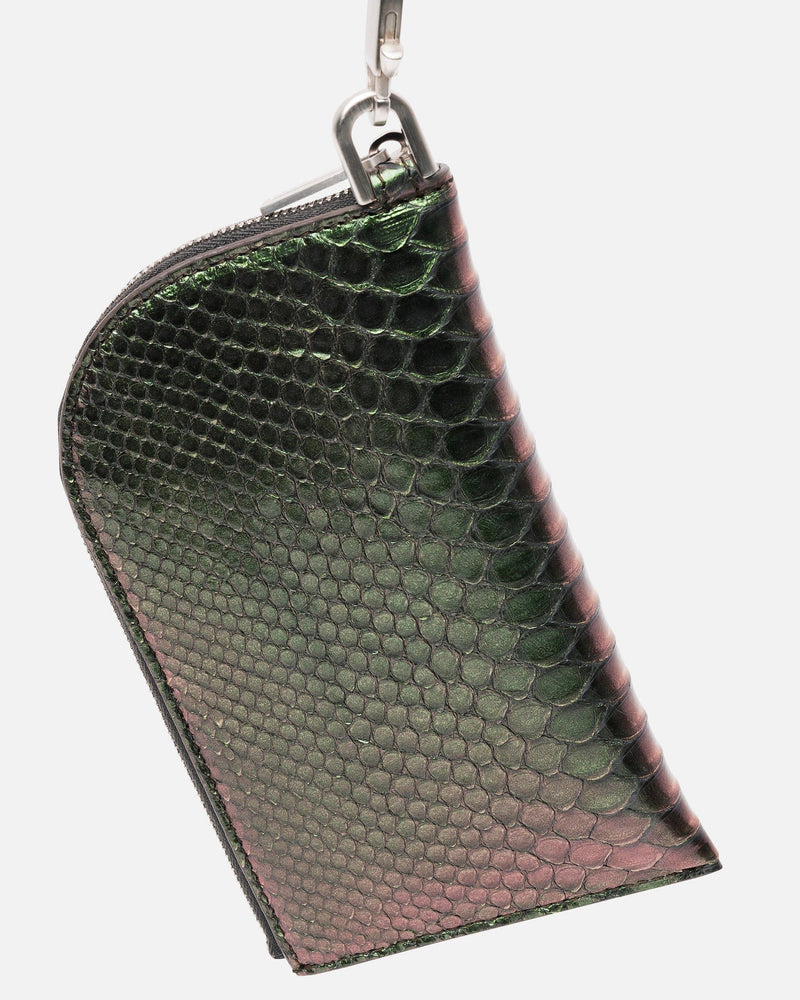 Rick Owens Leather Goods Python Neckwallet in Iridescent