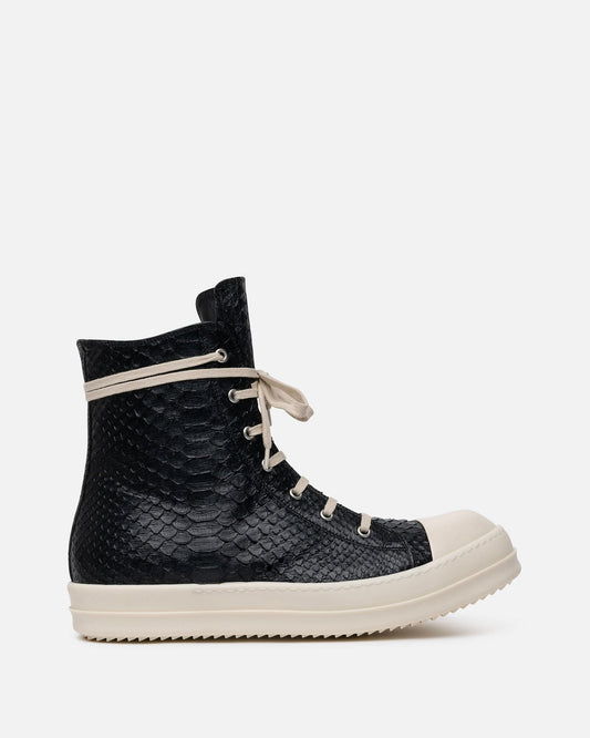 Rick Owens Men's Sneakers Python Ramones in Black/Milk