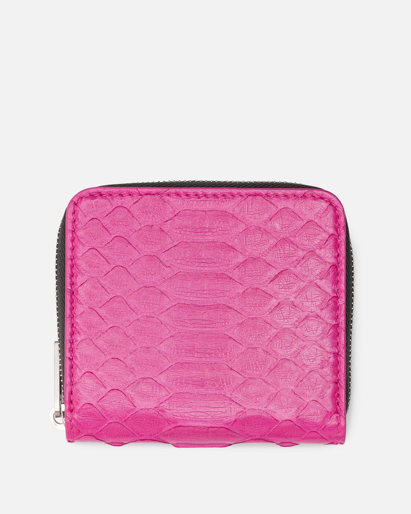 Rick Owens Leather Goods Python Zipped Wallet in Hot Pink