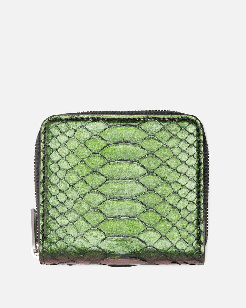 Rick Owens Leather Goods Python Zipped Wallet in Iridescent
