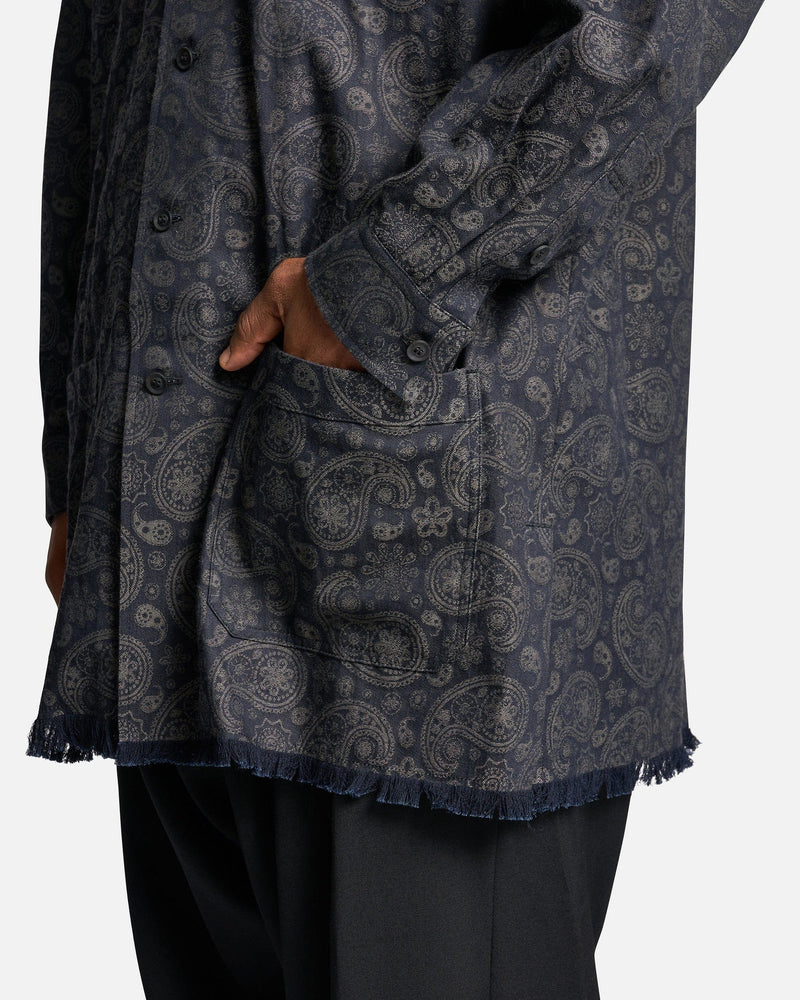 Yohji Yamamoto Pour Homme Men's Shirts R-JQ Ink Dyed Hem Fringe B