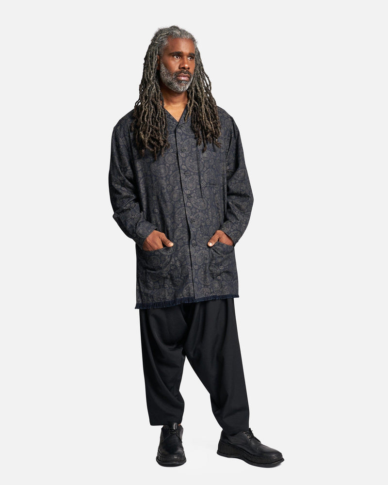 Yohji Yamamoto Pour Homme Men's Shirts R-JQ Ink Dyed Hem Fringe B