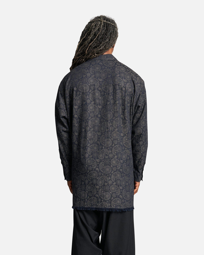 Yohji Yamamoto Pour Homme Men's Shirts R-JQ Ink Dyed Hem Fringe B