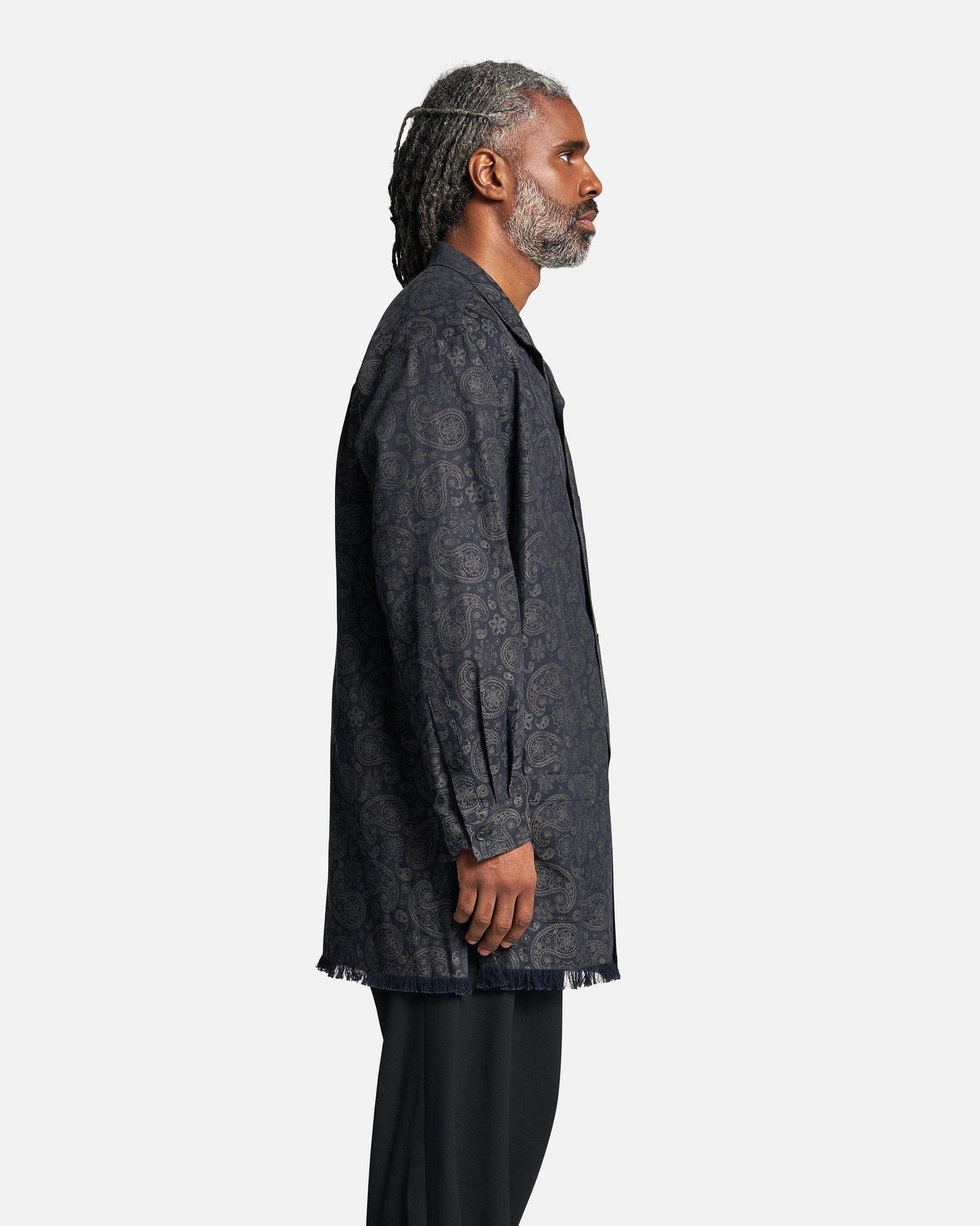Yohji Yamamoto Pour Homme Men's Shirts R-JQ Ink Dyed Hem Fringe B