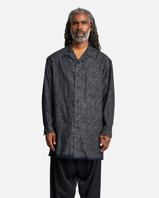 Yohji Yamamoto Pour Homme Men's Shirts R-JQ Ink Dyed Hem Fringe B