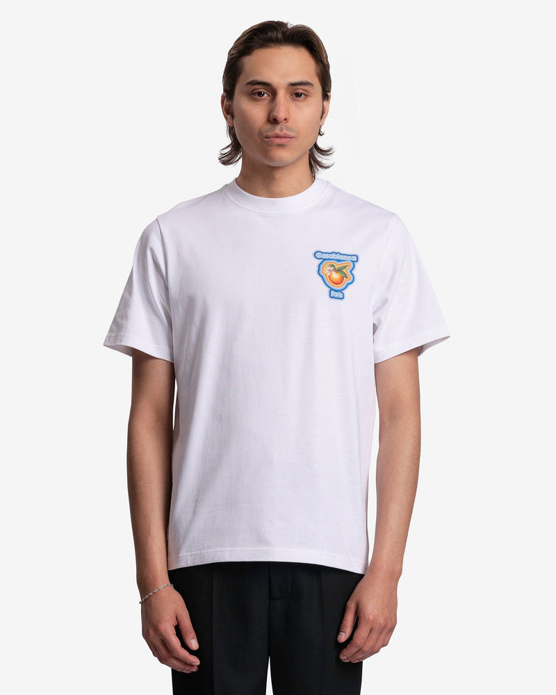 Casablanca Men's T-Shirts Radiating Orange T-Shirt in White