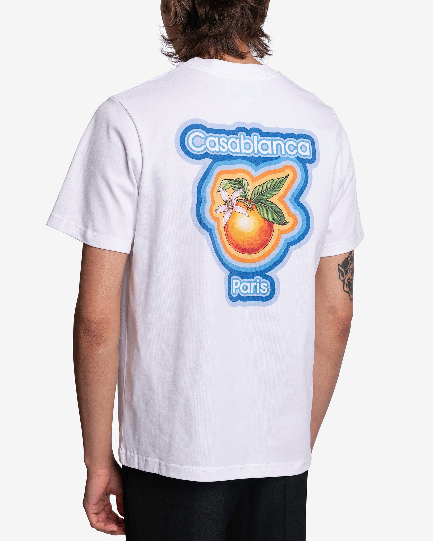 Casablanca Men's T-Shirts Radiating Orange T-Shirt in White