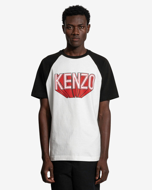 KENZO Men's T-Shirt Raglan 3D T-Shirt in Off White