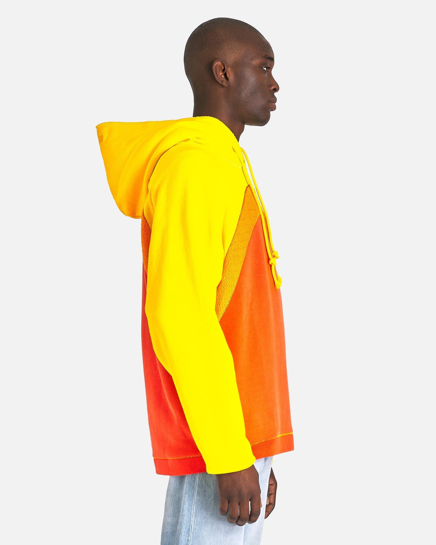 ERL Men's Sweatshirts Rainbow Knit Hoodie in Orange