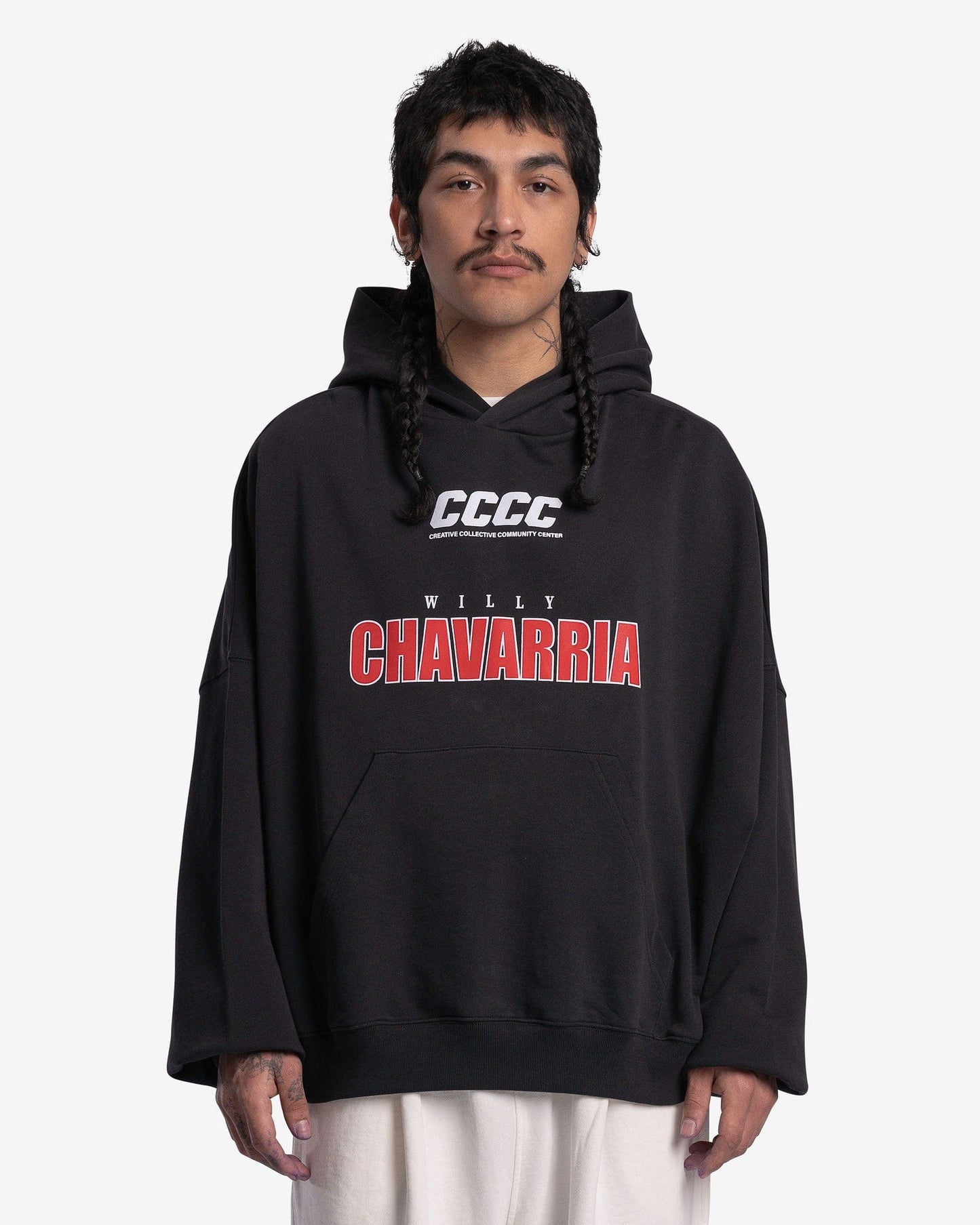 Willy Chavarria Men's Sweatshirts Rally Buffalo Hoodie in Black