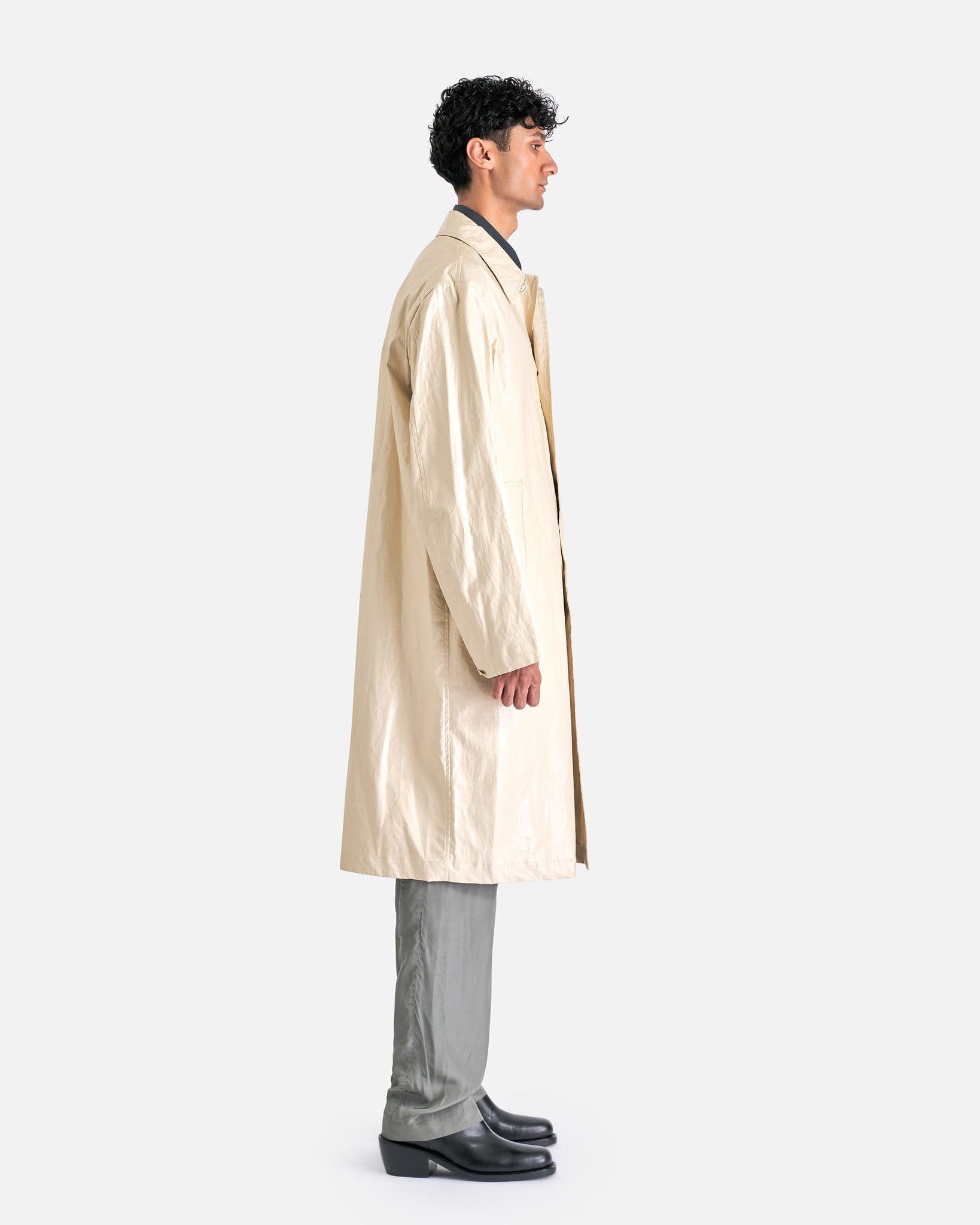 Dries Van Noten Men's Coat M Rankles Coat in Cream