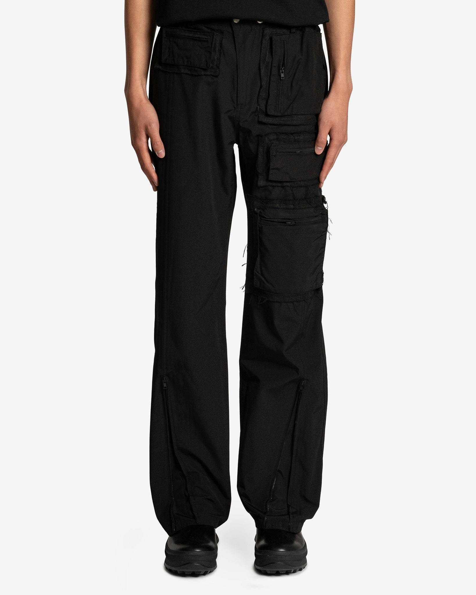 Andersson Bell Men's Pants Raw Edge Multi-Pocket Pants in Black