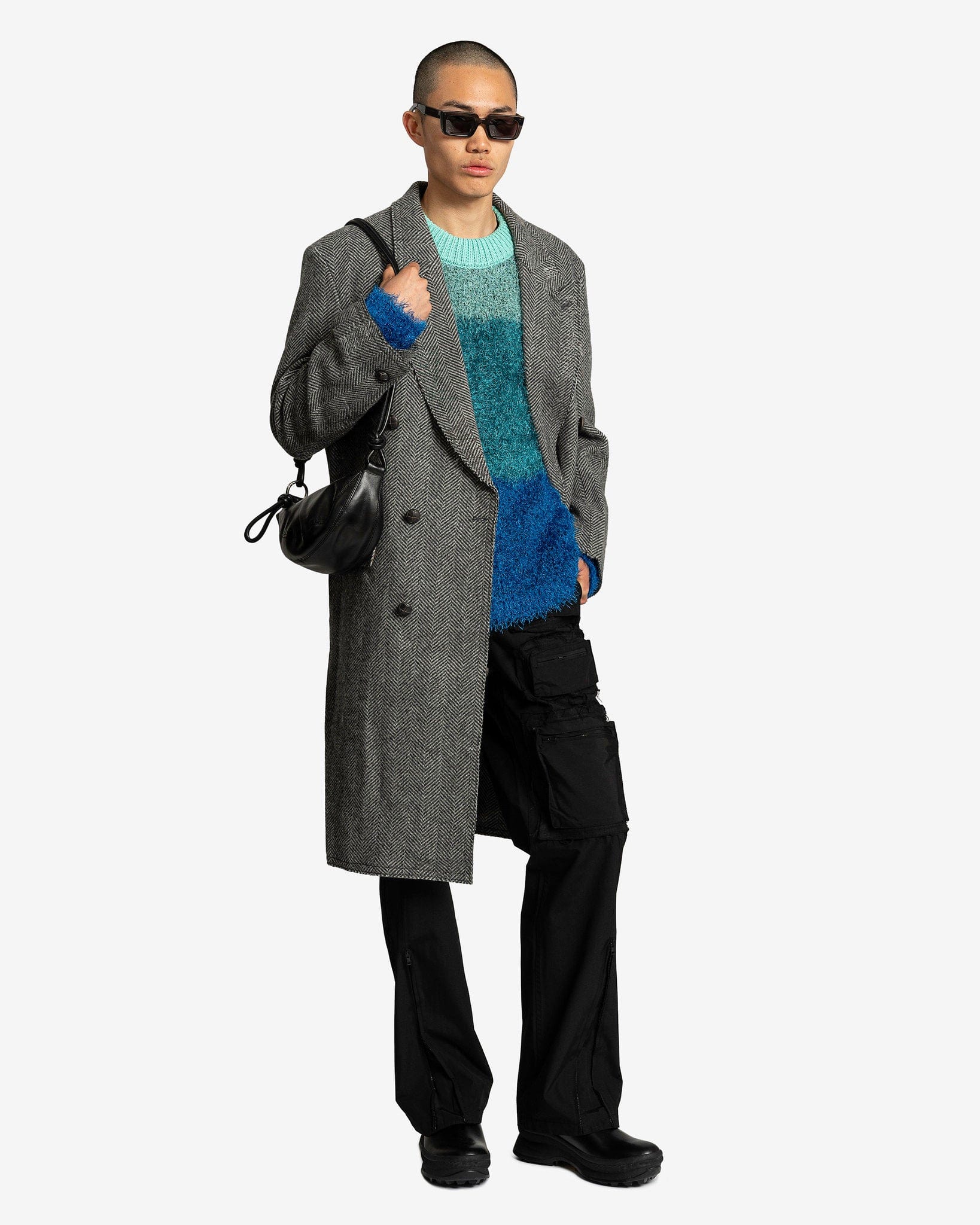 Andersson Bell Men's Pants Raw Edge Multi-Pocket Pants in Black