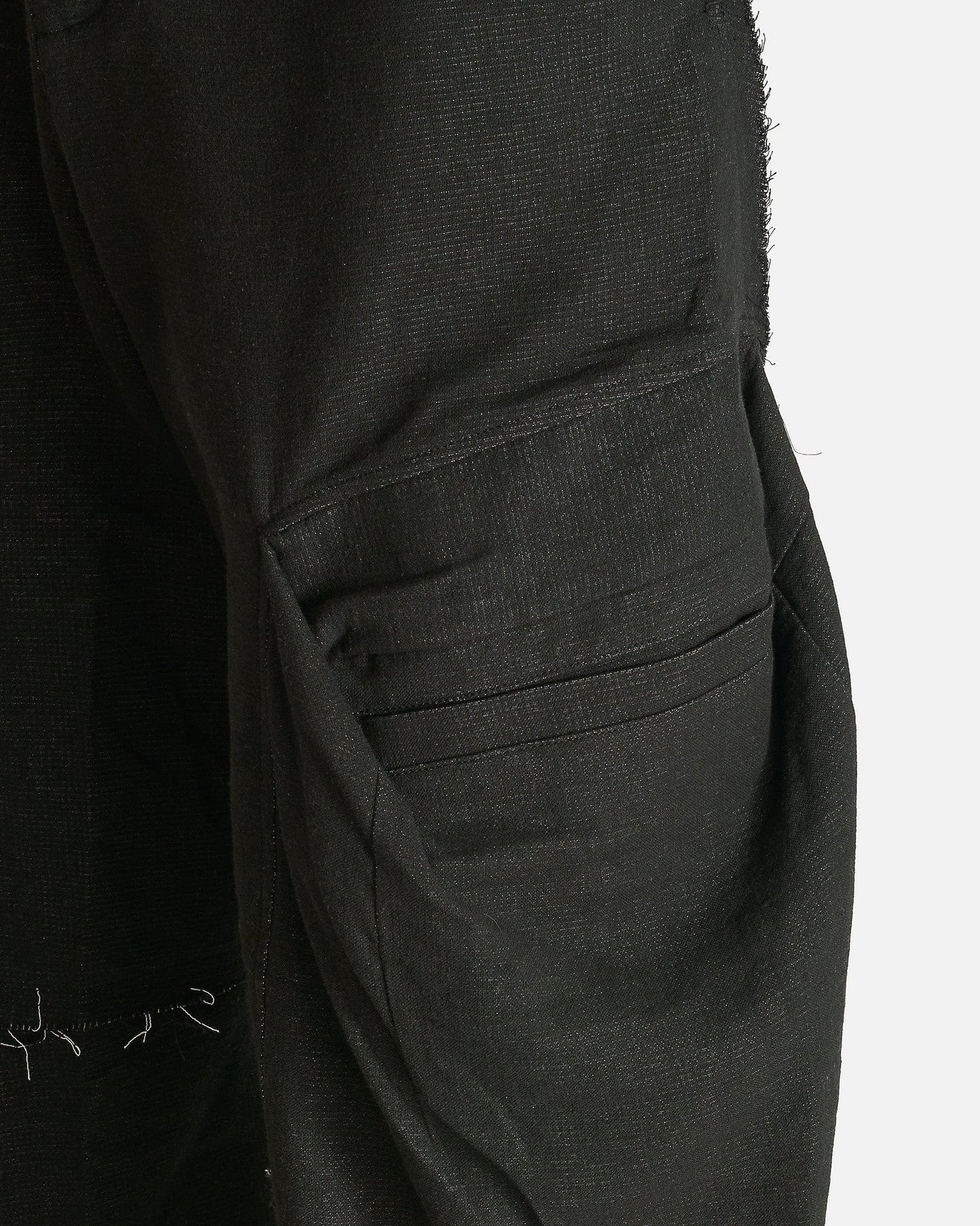 JiyongKim Men's Pants Raw Edged 3D Pocket Trousers in Black