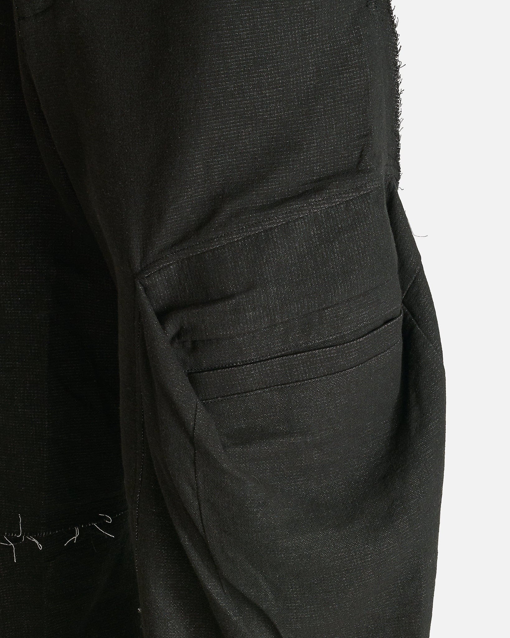 JiyongKim Men's Pants Raw Edged 3D Pocket Trousers in Black
