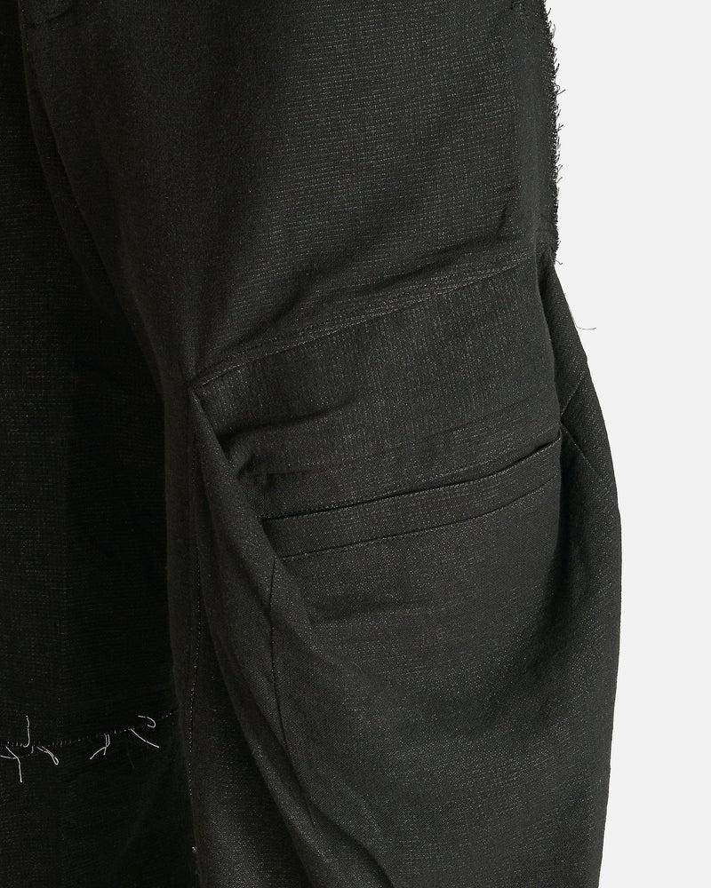 JiyongKim Men's Pants Raw Edged 3D Pocket Trousers in Black