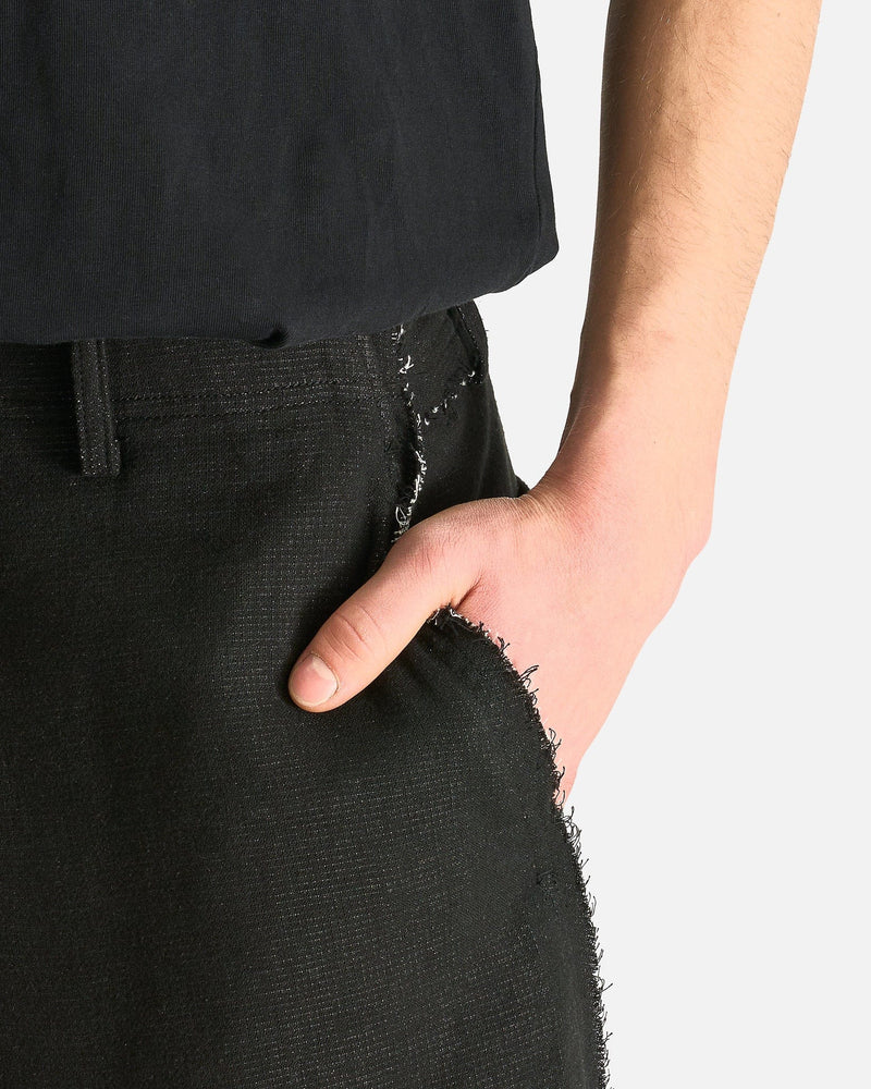 JiyongKim Men's Pants Raw Edged 3D Pocket Trousers in Black