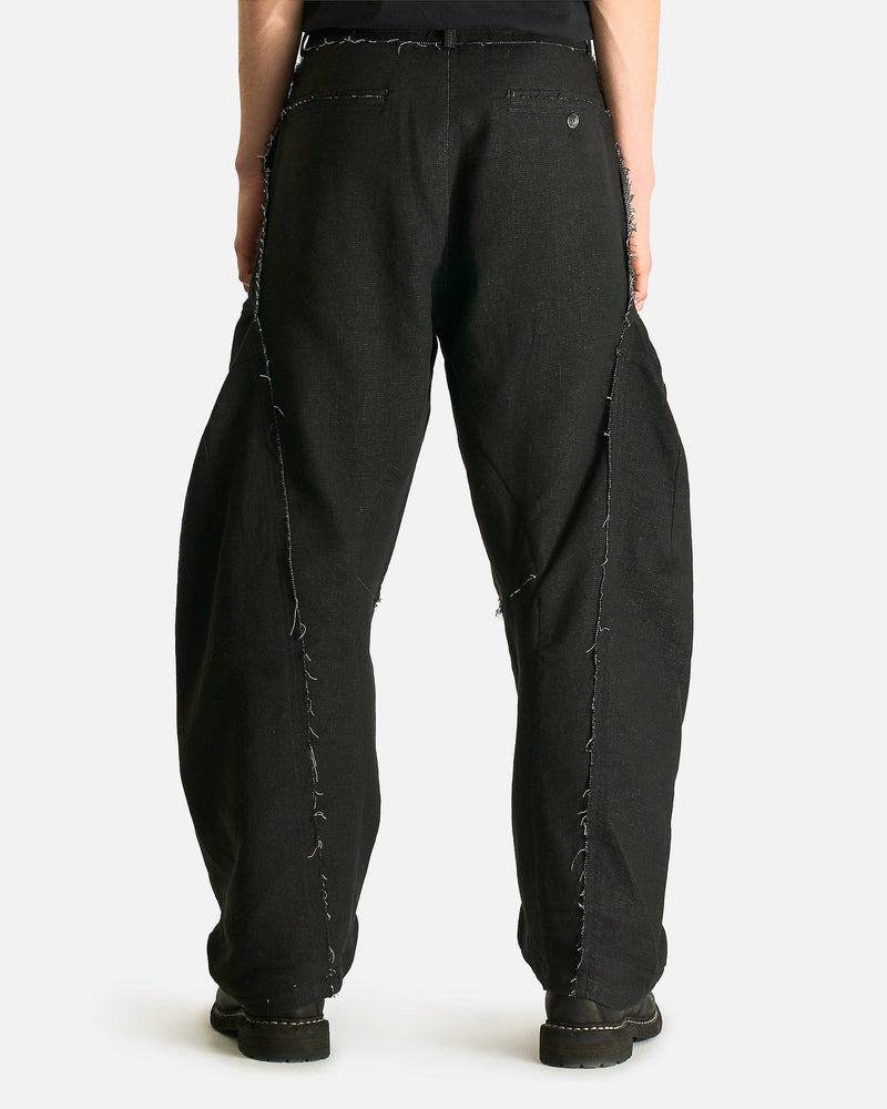 JiyongKim Men's Pants Raw Edged 3D Pocket Trousers in Black