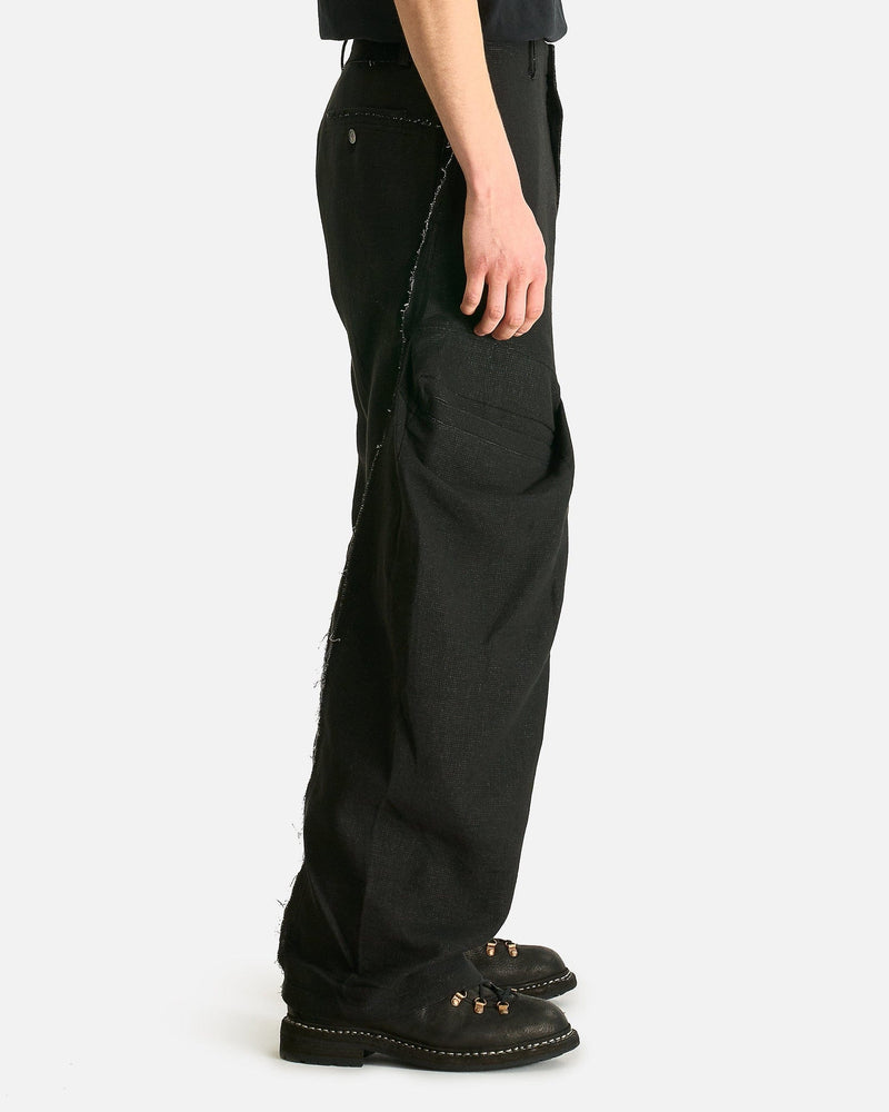 JiyongKim Men's Pants Raw Edged 3D Pocket Trousers in Black