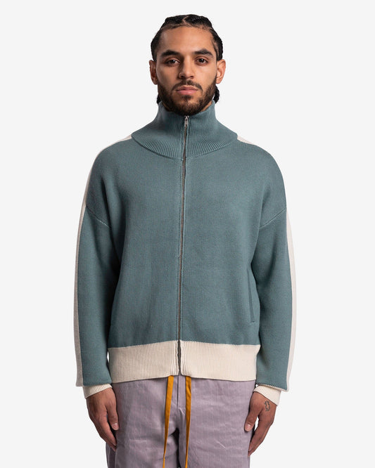Rhude Men's Jackets RB Knit Track Jacket in Ivory/Sage