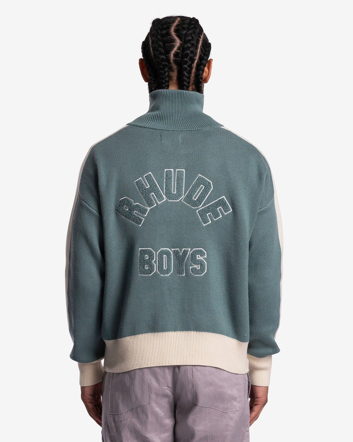 Ivory Running Jacket RB Knit Track Jacket in Ivory/Sage – SVRN