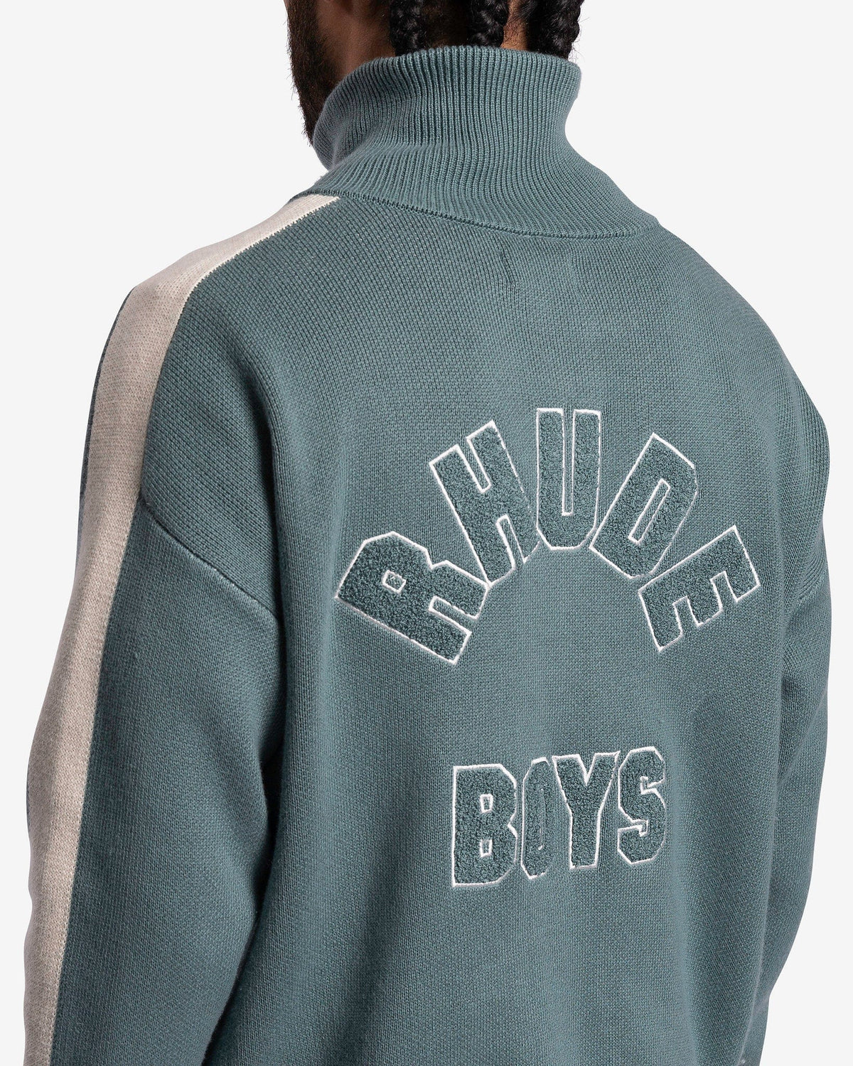 Ivory Running Jacket RB Knit Track Jacket in Ivory/Sage – SVRN