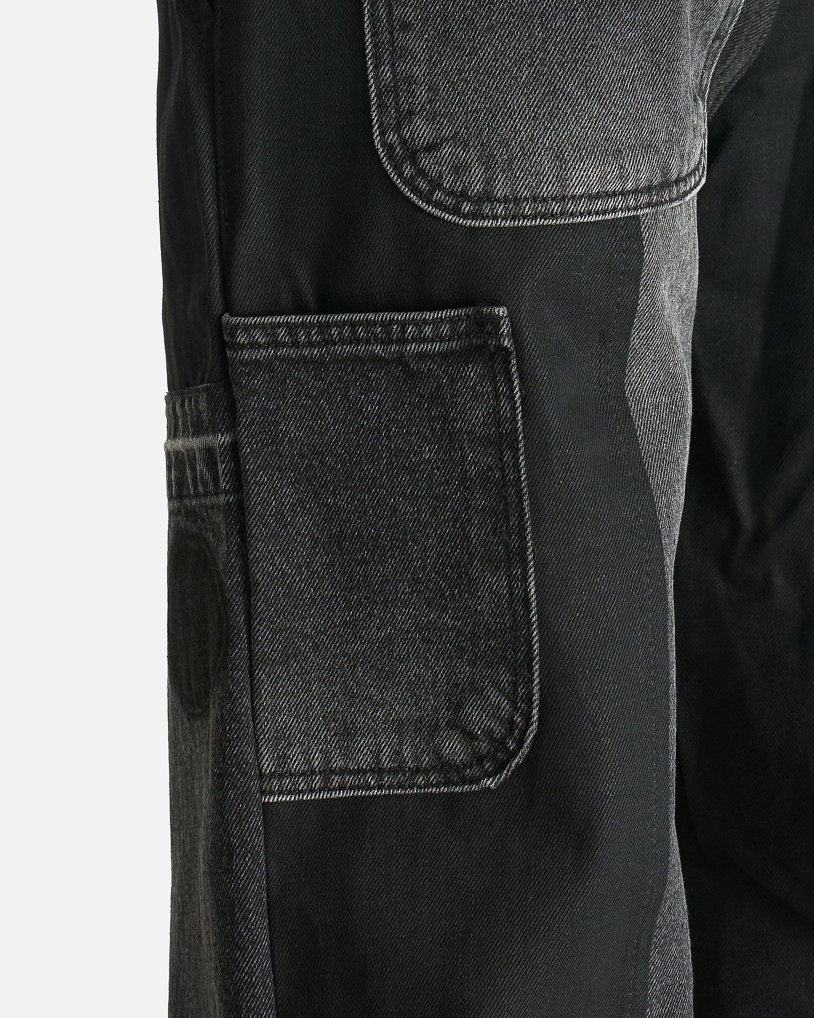 JiyongKim Men's Pants Re-Worked Denim Trousers in Black