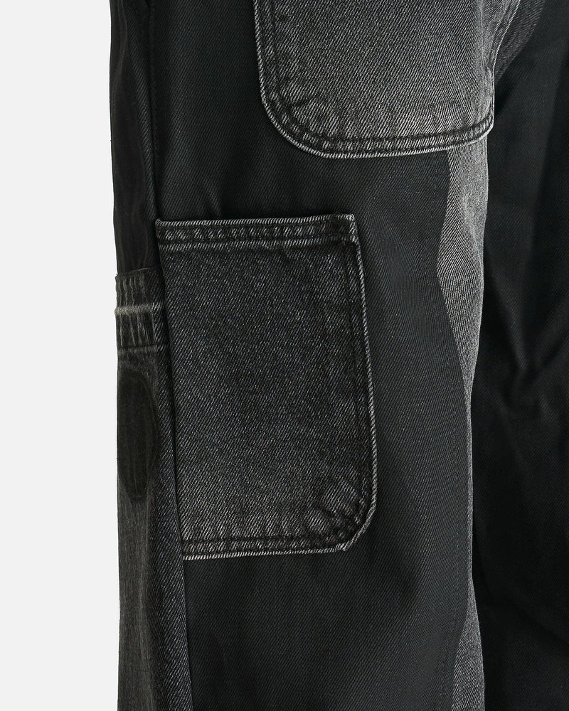 JiyongKim Men's Pants Re-Worked Denim Trousers in Black