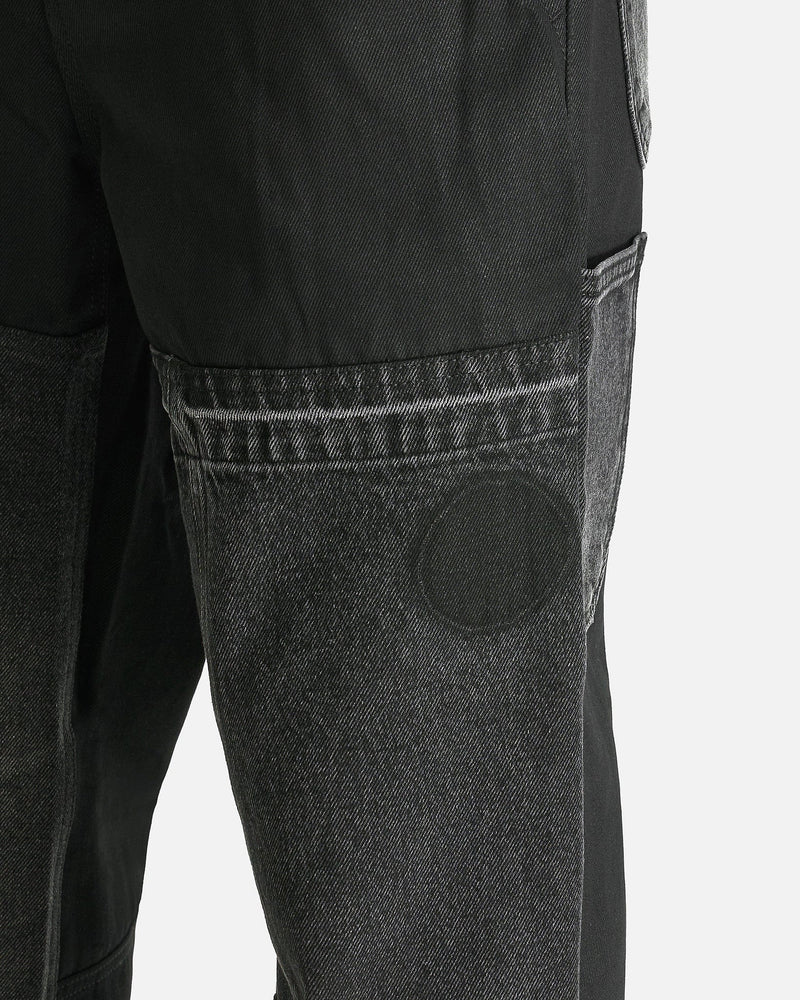 JiyongKim Men's Pants Re-Worked Denim Trousers in Black