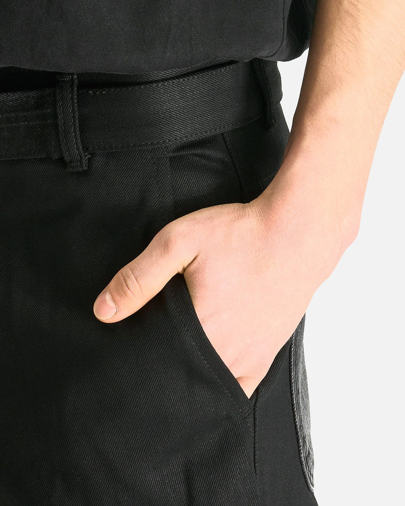 JiyongKim Men's Pants Re-Worked Denim Trousers in Black