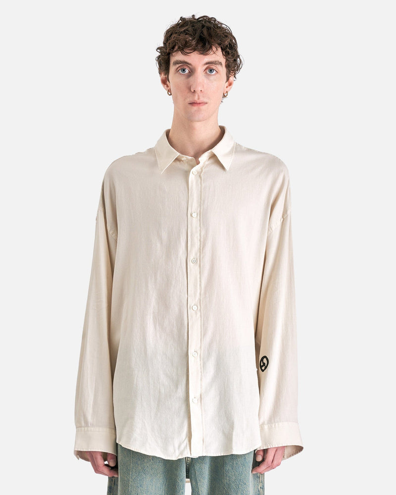 Acne Studios Men's Shirts Relaxed Fit Long Sleeve Shirt in Off-White