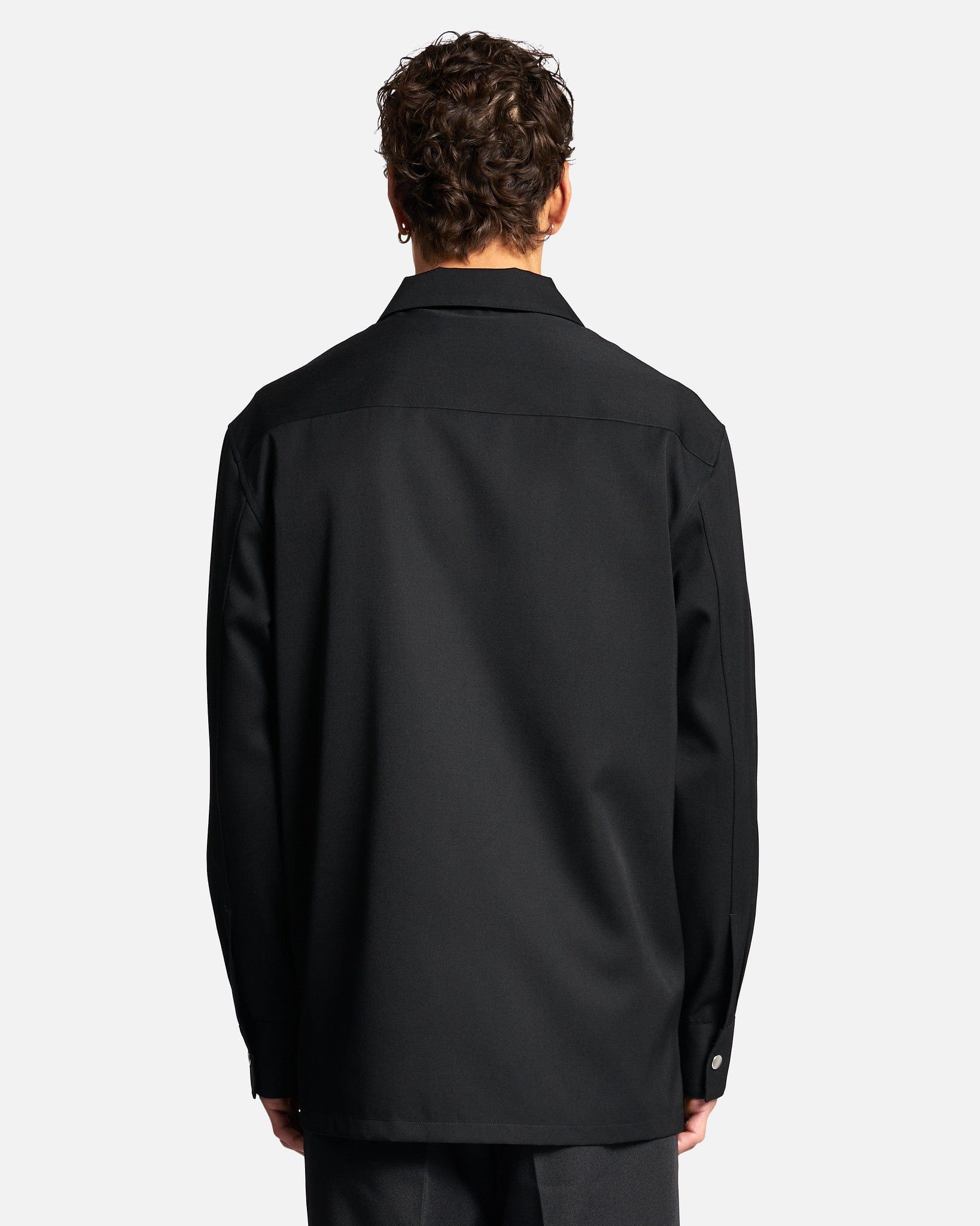 Relaxed Fit Zip Shirt in Black
