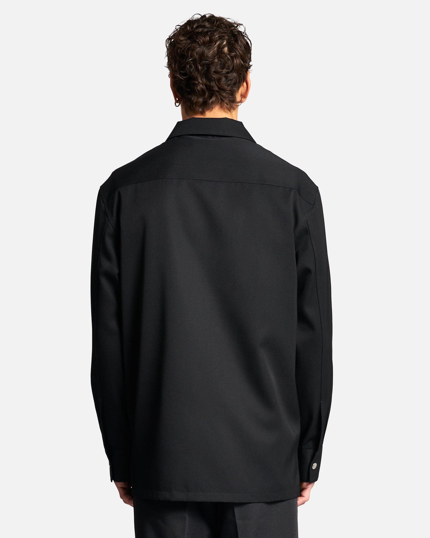 Jil Sander Men's Shirts Relaxed Fit Zip Shirt in Black
