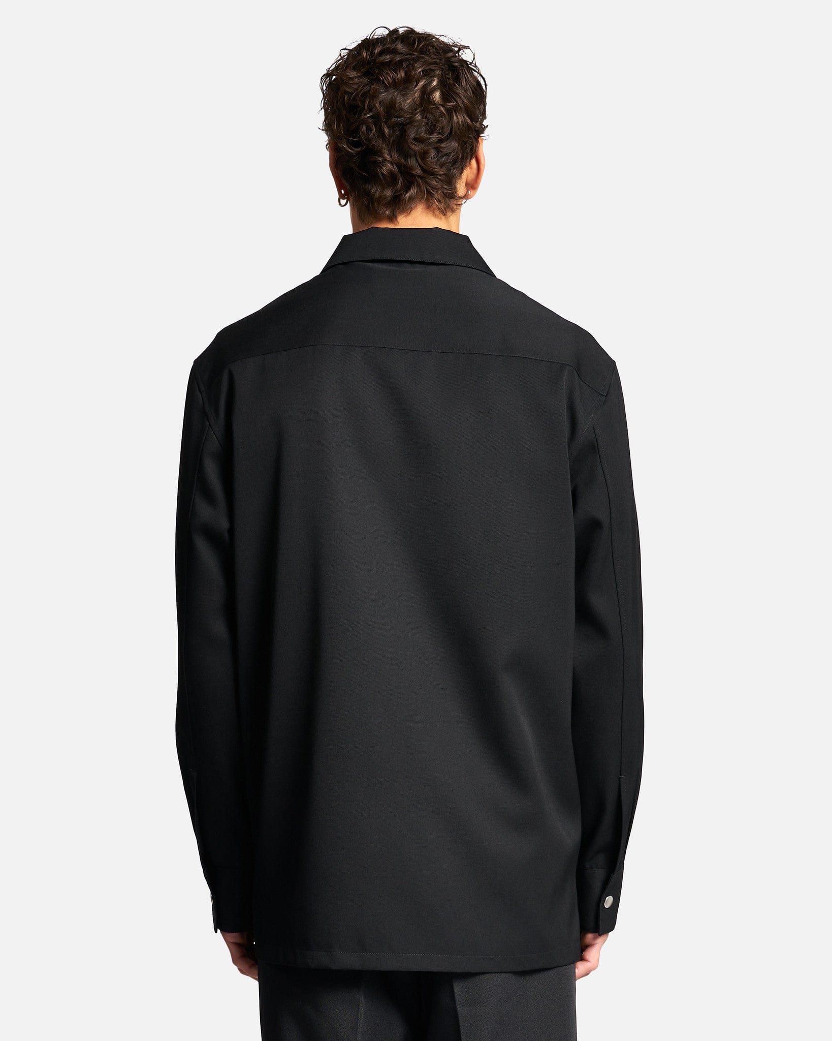Jil Sander Men's Shirts Relaxed Fit Zip Shirt in Black