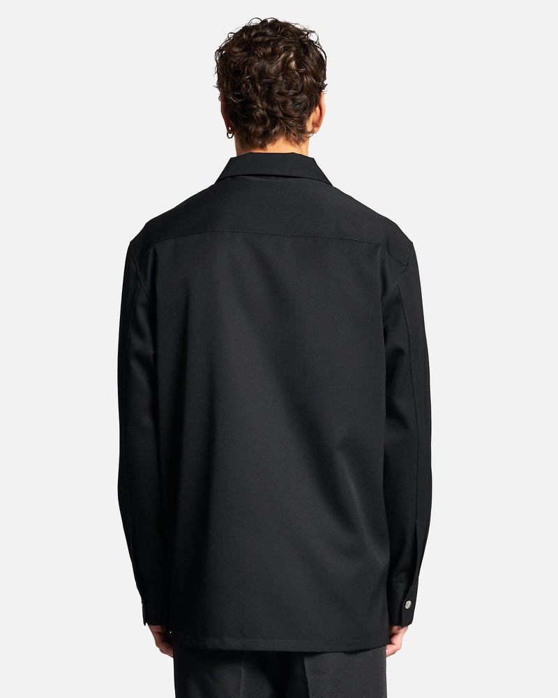 Jil Sander Men's Shirts Relaxed Fit Zip Shirt in Black