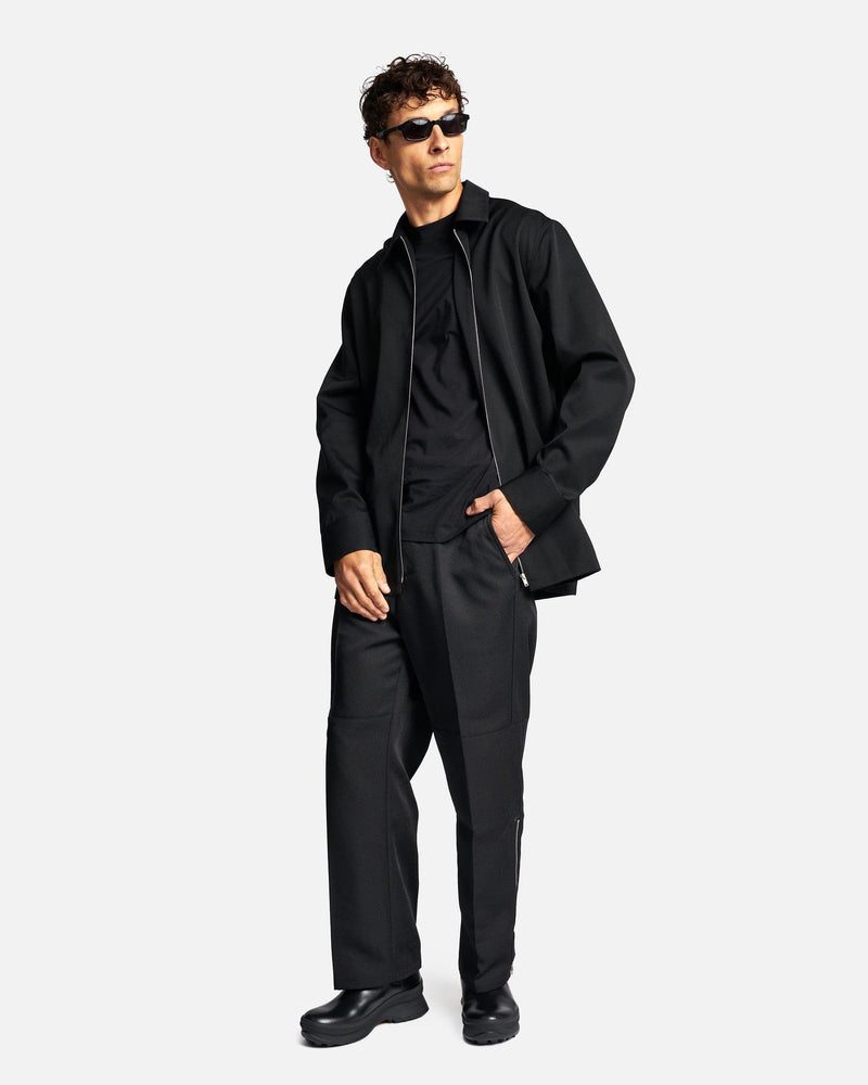 Jil Sander Men's Shirts Relaxed Fit Zip Shirt in Black