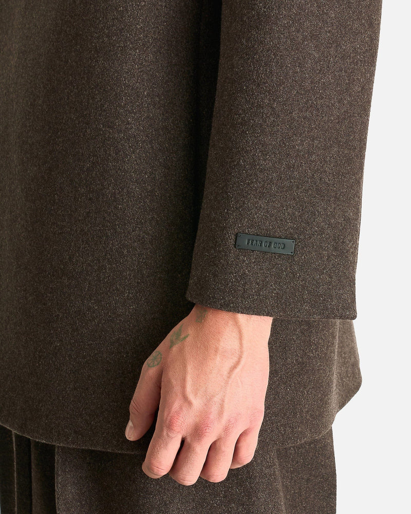 Fear of God Men's Jackets Relaxed Lapelless Blazer in Melange Mocha