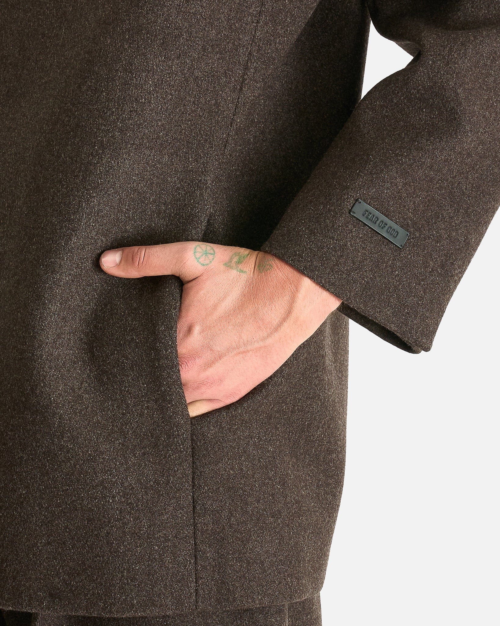 Fear of God Men's Jackets Relaxed Lapelless Blazer in Melange Mocha