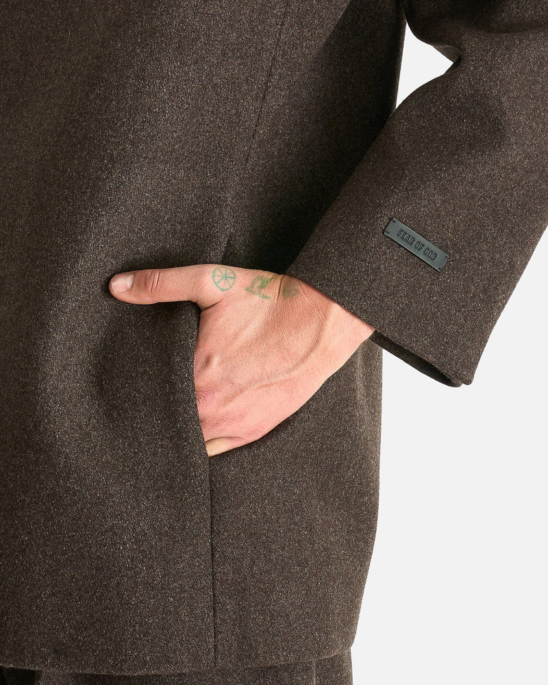 Fear of God Men's Jackets Relaxed Lapelless Blazer in Melange Mocha