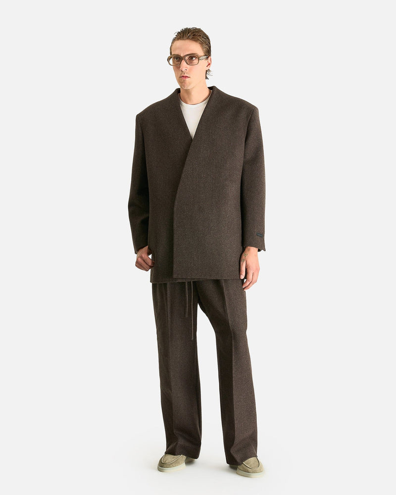Fear of God Men's Jackets Relaxed Lapelless Blazer in Melange Mocha