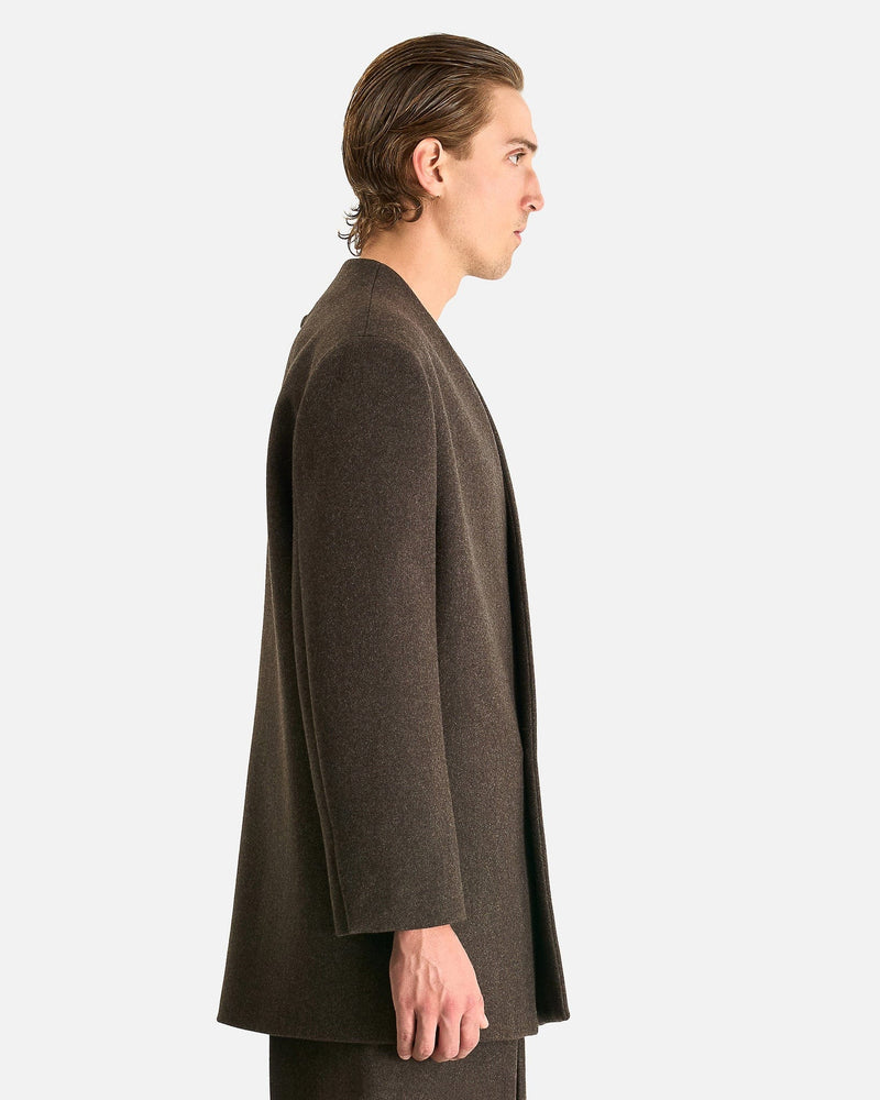 Fear of God Men's Jackets Relaxed Lapelless Blazer in Melange Mocha
