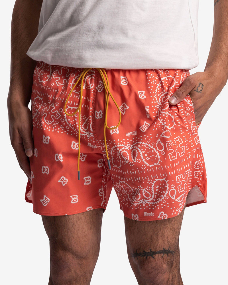 Rhude Men's Shorts Rhude Bandana Trunks in Orange