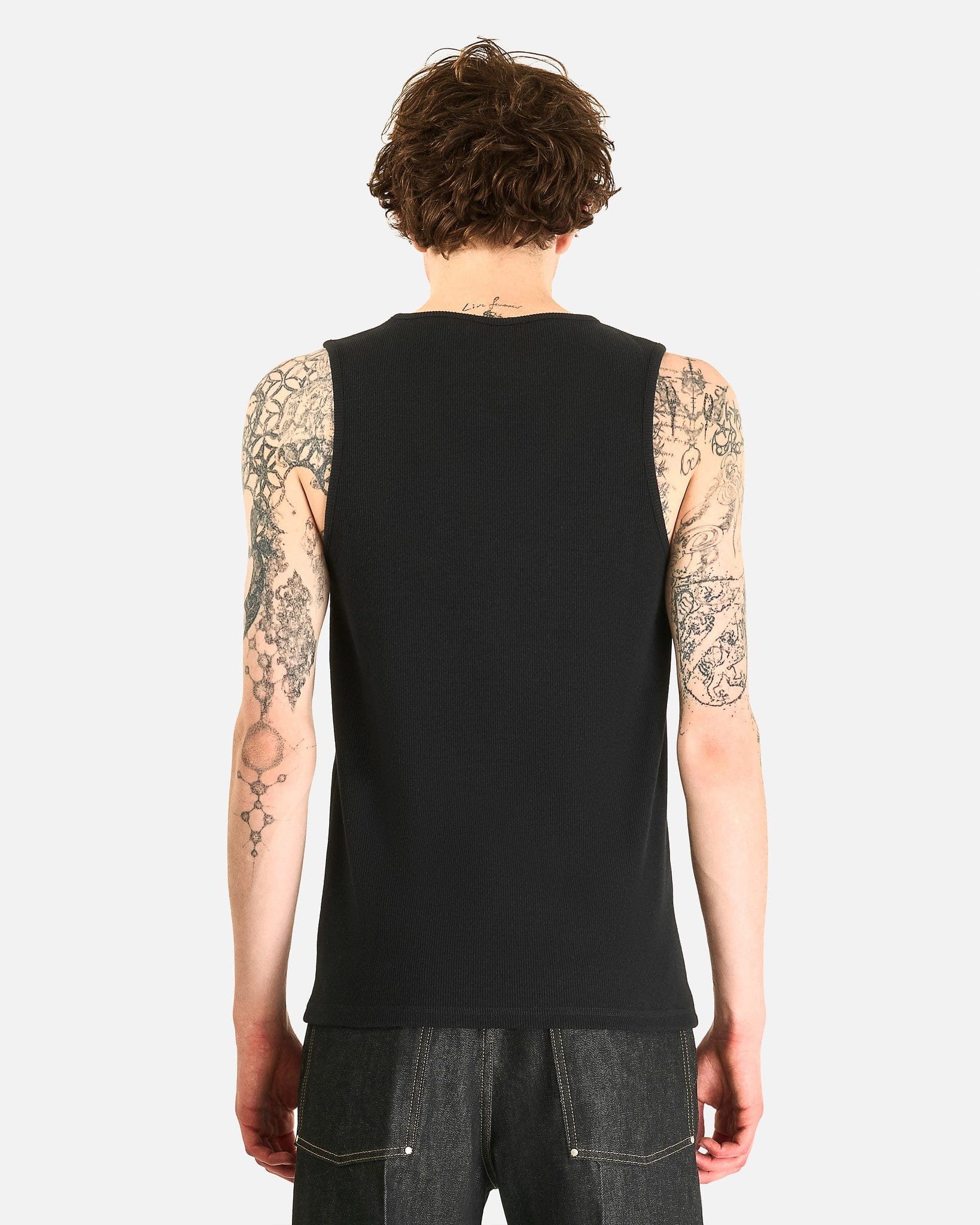 LEMAIRE Men's Tops Rib Tank Top in Black
