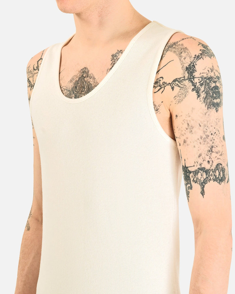 LEMAIRE Men's Tops Rib Tank Top in Milk