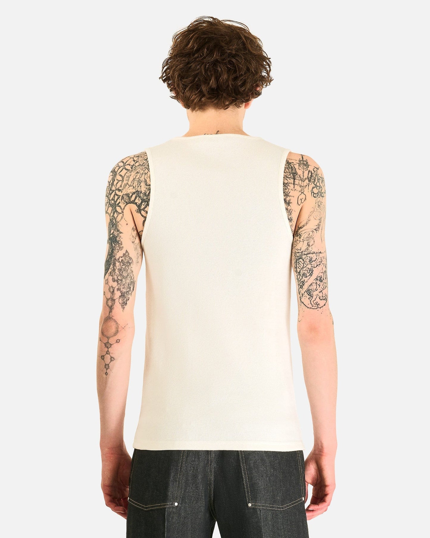LEMAIRE Men's Tops Rib Tank Top in Milk