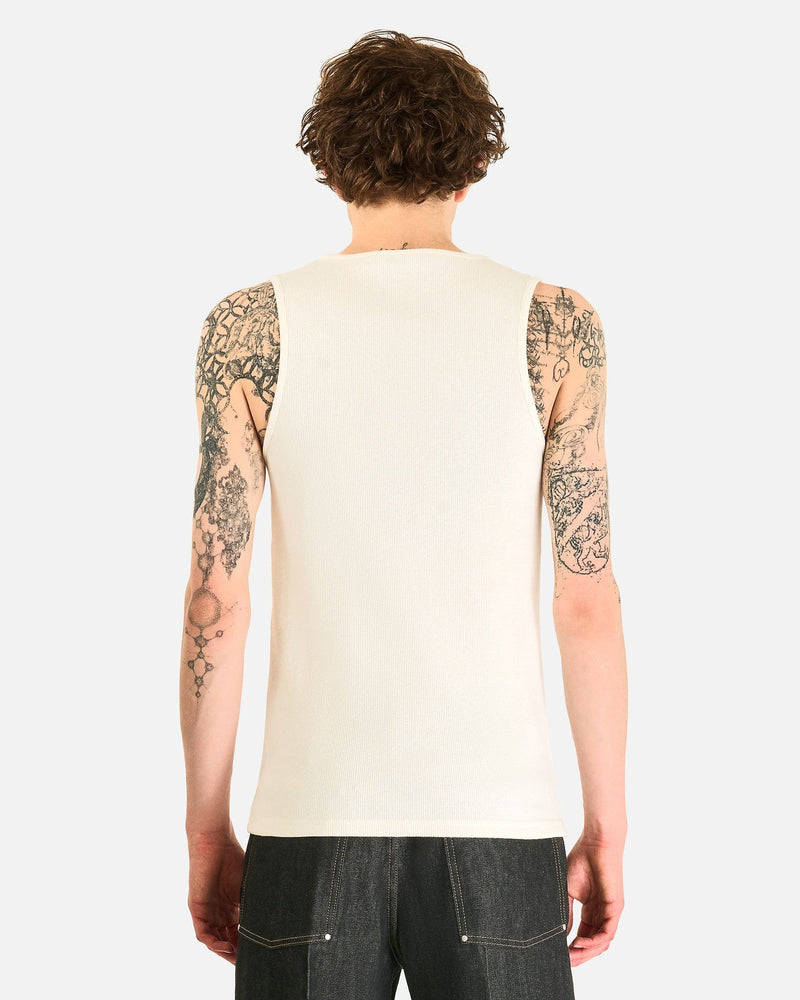 LEMAIRE Men's Tops Rib Tank Top in Milk