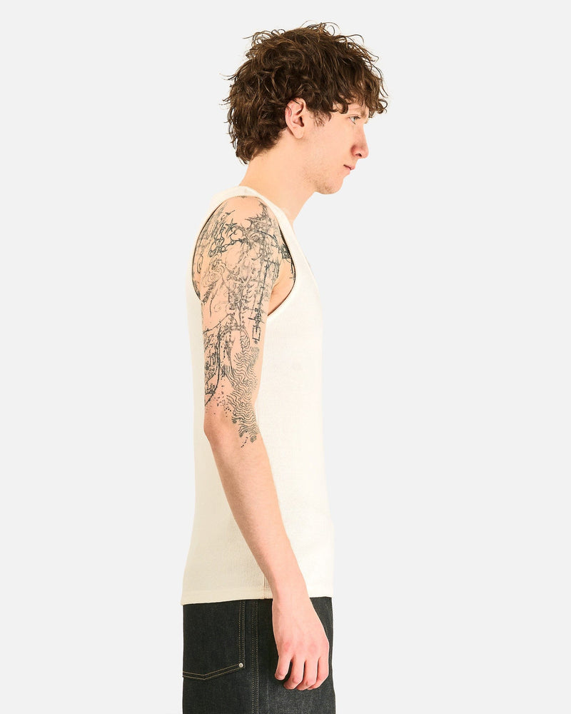 LEMAIRE Men's Tops Rib Tank Top in Milk